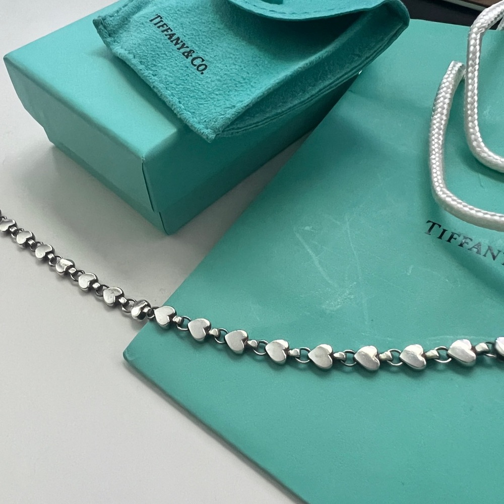 Tiffany & Co. Heart Linked Sterling Silver 7 inch Bracelet